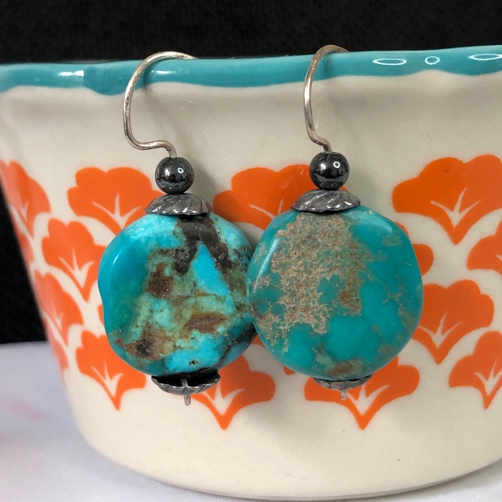 Unique Turquoise Handcrafted Dangle Earrings - image 3